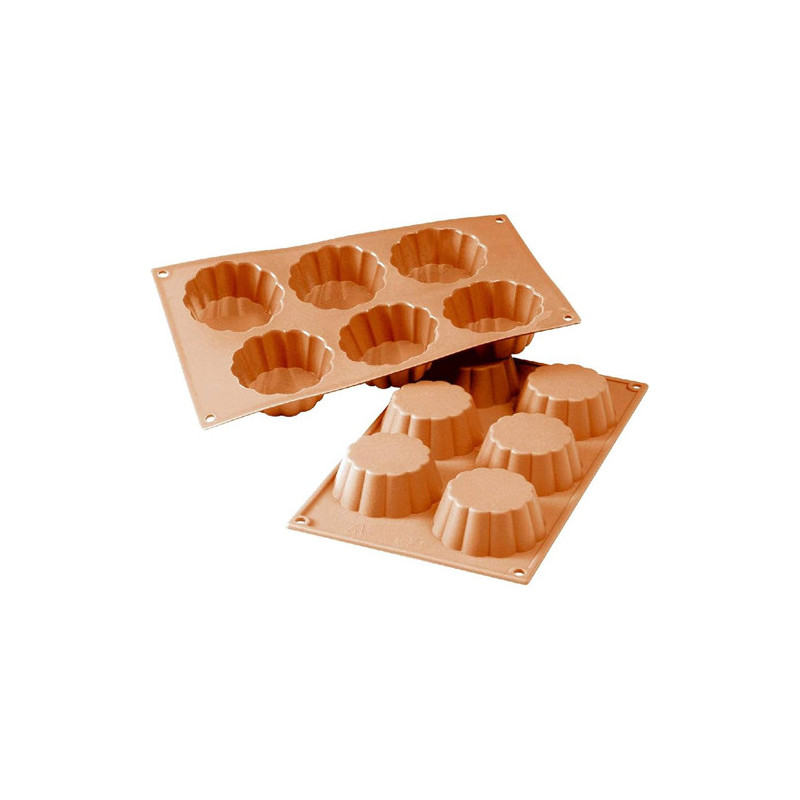 SILIKOMART STAMPO BRIOCHETTE CAN 6 Cavita 8cm Classic Silicone 30.035.00.0060