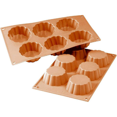 SILIKOMART STAMPO BRIOCHETTE CAN 6 Cavita 8cm Classic Silicone 30.035.00.0060