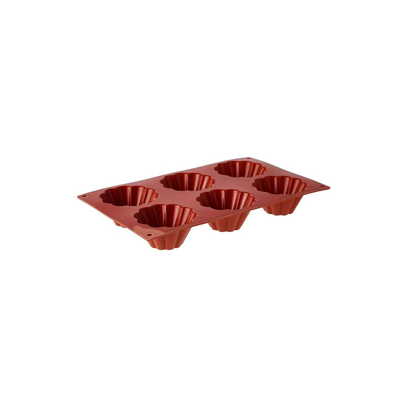 SILIKOMART STAMPO BRIOCHETTE 6 Cavita 8cm Classic Terracotta Silicone 30.034.00.0060