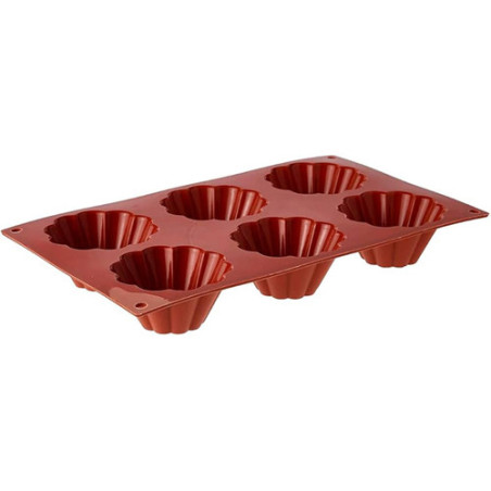 SILIKOMART STAMPO BRIOCHETTE 6 Cavita 8cm Classic Terracotta Silicone 30.034.00.0060