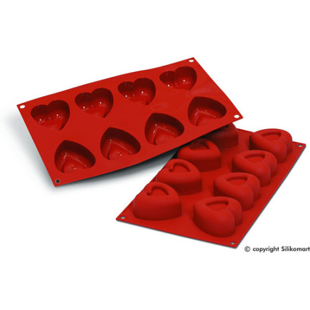 SILIKOMART STAMPO CUORI 8 Cavita 6cm Classic Terracotta Silicone 30.087.00.0060