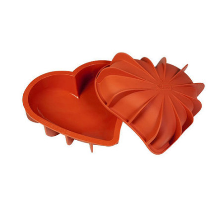 SILIKOMART STAMPO TORTA CUORE 20cm Classic Terracotta Silicone 30.211.00.0060