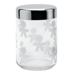ALESSI BARATTOLO Girotondo 100cl Vetro e Acciaio Inox AKK37