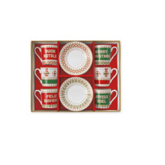 EASY LIFE CONFEZIONE 6 TAZZE CAFFE' con PIATTO ENJOY YOUR CHRISTMAS R0126ENJC