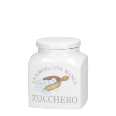 PORCELLANA BIANCA BARATTOLO ZUCCHERO Conserva Deco 1