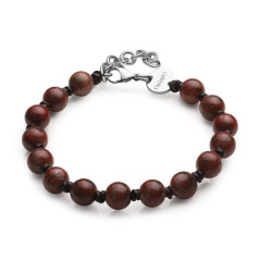 SAGAPO BRACCIALE Riot ACCIAIO SFERE DIASPRO ROSSO SRT26