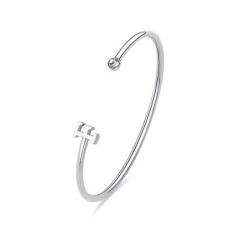 SAGAPO BRACCIALE RIGIDO Click ACCIAIO LETTERA F SCK217