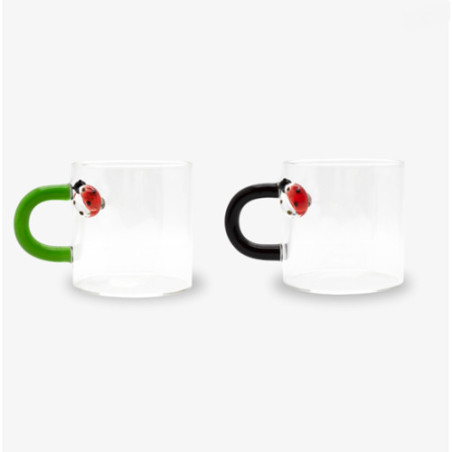 WD LIFESTYLE 2 TAZZE CAFFE' BOROSILICATO Coccinella WD717COC
