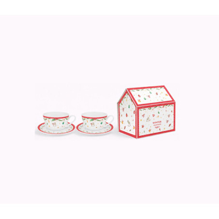 MAXWELL WILLIAMS CONFEZIONE 2 TAZZE THE CON PIATTO Buon Natale MWA0850010