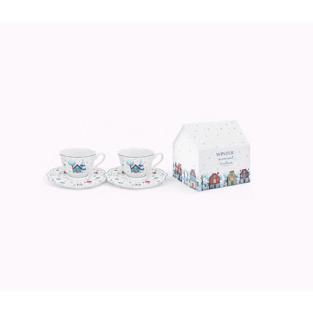 MAXWELL WILLIAMS CONFEZIONE 2 TAZZE CAFFE' CON PIATTO Magia d'Inverno MWA0850003